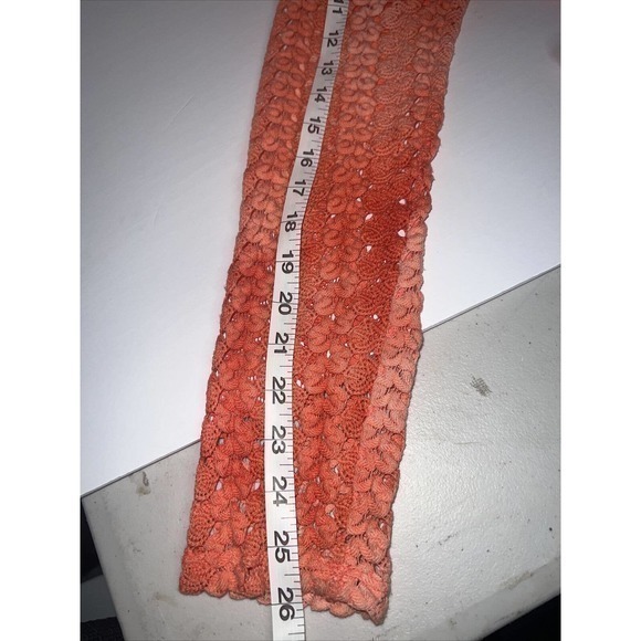 VINTAGE HAVANA Crochet Lace Top Medium V-Neck Long Sleeve Hi-Low Peach - Picture 7 of 7